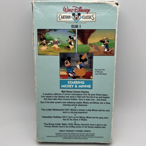 Walt Disney Cartoon Classics - V. 6 - Starring Mickey  Minnie (VHS, 1991) - Picture 2 of 3